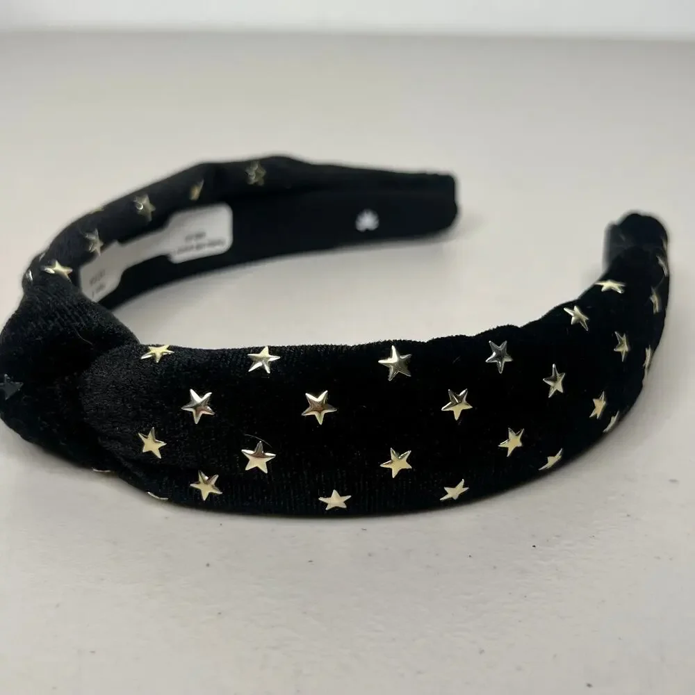 Lele Sadoughi Petite Black Velvet Star Headband